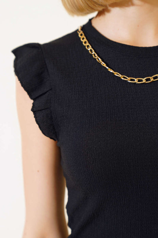 Blouse avec Collier Chaîne Noir