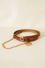 Ceinture Avec Boucle En Chaîne Beige