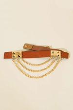 Ceinture à chaîne couleur tabac